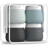 Silevoler Travel Containers For Toiletries, 1.7Oz Travel Size Premium Silicone Cosmetic Cream Jars, Tsa Approved Leak-Proof Refillable Accessories W/Toiletry Bag For Cosmetic Face Body Cream(Gray)