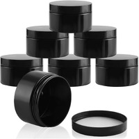 Entjor 24 Pack 4 Oz Plastic Containers With Black Lids, Empty Bpa Free And Refillable Cosmetic Jars Travel Containers For Creams, Lotion, Bath Salts, Sugar Scrub, Slime, Lip Scrub, Makeup