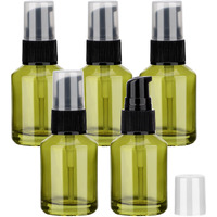 Segbeauty 5Pcs 1Oz Empty Refillable Glass Creams Lotions Bottles, 30Ml Travel Glass Pump Bottle Lotion Container Foundation Bottle For Travel, Leak Proof Containers For Oils