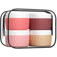 Kuangre Travel Containers For Toiletries, Silicone Cream Jars Bpa-Free, Tsa Approved 2Oz Travel Size Containers, Leak-Proof Silicone Jars With Lid For Cosmetic Face Hand Body Cream (4 Pack)