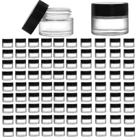 Cezoowyex 90 Pack 5Ml Glass Lip Balm Containers, Small Empty Cosmetic Sample Jars With Lids, Refillable Clear Airtight Glass Jars For Skincare, Lotion, Cream, Wax, Travelling, Retail Store
