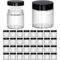 Upbud 4 Oz Clear Glass Jars With Lids - 32 Pack Leakproof Cosmetic Containers With Inner Liners, Wide-Round Smooth Mouth, Sealable For Creams, Lotions, Essential Oils, Body Butter, Travel Samples