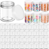 Eboot 150 Piece 3 Oz Plastic Container Jars With Lids Round Clear Cosmetic Empty Clear Plastic Jars For Lotion, Cream, Ointments, Makeup, Eye Shadow, Rhinestone, Samples, Pot, Travel Storage