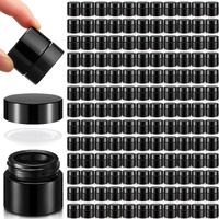 Norme 140 Pack 10Ml Glass Jars With Lids Glass Cosmetic Containers Small Empty Sample Jars With Leakproof Lids For Lip Scrub Balm, Lotion, Cream, Oil, Wax, Makeup, Cosmetic(Black)