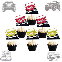 Jevenis 24 Pcs Car Cake Decoration Truck Cupcake Toppers Car Vehicle Birthday Party Decoration Car Cake Topper For Boy Men