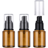Segbeauty 1Oz Frosted Empty Glass Pump Bottle Dispensers, 3 Pack 30Ml Travel Size Pump Bottles, Reusable Lotion Container Foundation Bottle For Travel, Refillable Cosmetic Containers For Women Amber