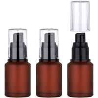 Segbeauty 1Oz Frosted Glass Pump Bottle Dispenser Refillable, Pack Of 3 Red Empty Small Lotion Bottle Travel Size Makeup Pump Dispensers, 30Ml Leak Proof Glass Travel Bottles For Toiletries