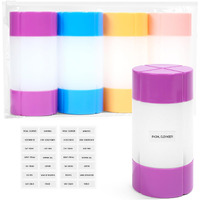 Travel Bottle, Tsa Approved 4-In-1 Leak-Proof Bottle, 4 * 60Ml/2Oz, With 2 Pre-Printed Labels For Travel Gym Camping, Carry-On Travel Size Toiletries Shampoo Lotion Bottle(Pink+Blue+Purple+Orange)