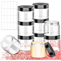 Motbach 10 Pack 6Oz Plastic Jars With Lids, 180Ml Round Clear Cosmetic Containers Makeup Jars, Travel Size Container Jar For Sample Cream Lotion Eyeshadow Powder Slime Ointment Salve Balm Storage