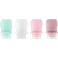 4 Pack 1Oz Silicone Travel Bottles Leak Proof Squeeze Bottles For Toiletries Shampoo Conditioner Lotion Salad Dressing Travel Size Containers