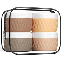 Kuangre Travel Containers For Toiletries, Silicone Cream Jars Bpa-Free, Tsa Approved 2Oz Travel Size Containers, Leak-Proof Silicone Jars With Lid For Cosmetic Face Hand Body Cream (4 Pack)