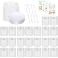 Ekkovla 24 Pack 4 Oz Frosted Glass Jars With Lids, Round Empty Cosmetic Containers With Inner Liners For Lotion, Cream, Ointments, Powder, Candle
