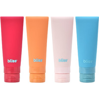 Bliss Travel Bottles Set - 4/7/10 Piece Tsa Approved Leak-Free Refillable Travel Size Toiletries Containers For Skincare, Lotion, Shampoo, And Conditioner, 4Pc Silicon Amalfi Vibes