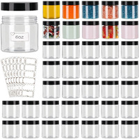 40 Pack Plastic Jars With Lids, Clear 6 Oz Plastic Jars With Lids, 6Oz Jar With Lid, Clear Containers For Cream, Lotion, Scrubs, Cosmetics