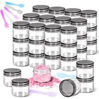 Motbach 40 Pack 20G Plastic Jars With Lids, 20Ml Round Clear Cosmetic Containers Makeup Jars, 0.7Oz Travel Size Container Jar With Spatulas For Makeup Sample Lotion Cream Ointment Salve Balm Powder