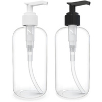 Brightfrom Empty Lotion Pump Bottles 8 Oz, Refillable Plastic Containers, Bpa-Free Pete1, Clear, Great For - Soap, Shampoo, Lotions, Liquid Body Soap, Creams And Massage Oil's (Pack Of 2, White/Black)
