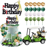 Memovan Golf Cake Decorations Golf Birthday Cake Toppers Mini Golf Cart Toy Golf Theme Cake Decorations With Green Gold And White Ball Cake Topper For Golf Theme Party Supplies