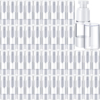 Yaomiao 50 Pcs 0.5 Oz 15 Ml Airless Pump Bottle Plastic Cosmetic Lotion Dispenser Travel Size Foundation Bottle Refillable Container Vacuum Airless Bottles Empty Clear Pump Jar Small Skin Care Bottle