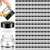 Norme 140 Pack 10Ml Glass Jars With Lids Glass Cosmetic Containers Small Empty Sample Jars With Leakproof Lids For Lip Scrub Balm, Lotion, Cream, Oil, Wax, Makeup, Cosmetic(Clear)