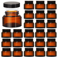 Upbud Amber 1.7Oz Small Glass Jars With Lids - 24 Pack Leakproof Cosmetic Containers Durable With Inner Liners, Sealable For Creams, Lotions, Essential Oils, Body Butter, Travel Samples