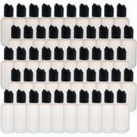Bodymed 50 Pcs 2 Oz. Clear Plastic Dispenser Bottles With Caps - Ldpe Pliable Material & Leak Proof - Refillable, Mini Squeeze Bottles For Shampoo, Lotion, Essential Oils