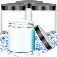 Motbach 3 Pack 16Oz Glass Jars With Lids, 480Ml Round Clear Glass Cosmetic Containers Makeup Jars, Refillable Travel Size Container Jar For Lotion Cream Powder Sample Ointment Salve Balm Storage