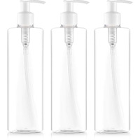 Empty Pump Bottles 16-Ounce Dispenser For Shampoo, Creams, Body Wash, Hand Soap, Self-Tanners, Lotion, Bpa-Free (Pack Of 3)
