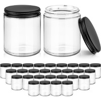 Tecohouse 8 Oz Glass Jars With Lids, 30 Pack Candle Jars Canning Mason Jars With Lids, White Labels & Inner Liners, Empty Airtight Round Clear Slime Containers For Cream, Spice, Lotion, Ointments