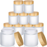 Geiserailie Glass Cosmetic Containers Empty Sample Jars With Leak Proof Lids Makeup Sample Containers For Lotion Cream Cosmetic (10 Pieces,100 Gram)