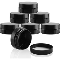 Entjor 36 Pack 2 Oz Plastic Containers With Black Lids,Small Black Empty Bpa Free And Refillable Cosmetic Jars Travel Containers For Creams, Lotion, Bath Salts, Sugar Scrub, Slime, Lip Scrub, Makeup