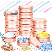 Motbach 12Pack 1Oz Tin Jars, 30Ml Rose Gold Metal Tin Cans, 1Ounce Aluminum Tin Can Jar Containers With Screw Lid For Lotion Bars, Balms, Spices, Salve, Beard Balm, Toiletries, Creams, Makeup Cosmetic