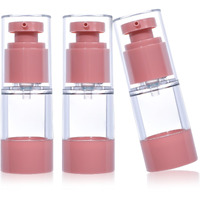 Ronrons 0.5Oz 15Ml Airless Pump Bottles, Small Travel Pump Bottle Leak Proof Refillable Cosmetic Containers For Foundation Moisturizer Lotion Skincare (3 Pieces)