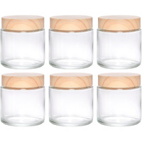 Miayon 6Pcs 3.53 Oz Small Travel Lotion Containers With Lids Glass Sample Empty Round Cosmetic Jar Bottles For Creams Makeup Lotion Toiletries Storage (White, 100 Gram)