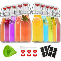 Zebeiyu 10 Pack Swing Top Glass Bottles 8.5 Oz,Flip Top Beer Brewing Bottles For Kombucha, Homemade, Kefir, Water, Beverages, Soda, Oil, Vinegar, Fermentation,Limoncello