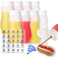 Nacxbwer Condiment Squeeze Bottles For Ketchup Hot Sauce Liquids Oil With Caps For Condensed Milk Mustard Salad Dressing Dispenser Clear Plastic Bottles Dressing Container Hd Pe(8 Pack 11Oz)