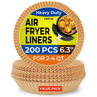 Vailnd Small Round Air Fryer Liners Disposable, 200 Pcs 6.3"" Air Fryer Paper Liners For Ninja Af101, Non-Stick And Oil Proof Baking Paper Liner For 2-4 Qt Airfryer Basket