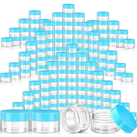 Satinior 100 Pcs Plastic Jars With Lids Small Containers Lids Wide Mouth Small Plastic Containers For Lotion Cream Rhinestones Body Butters Travel Storage