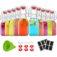 Zebeiyu Swing Top Glass Bottles 4 Oz With Flip Airtight Lids For Home Brewing, Beverages, Oil, Vinegar, Water, Soda, Kefir, Limoncello, Homemade Liquor, Vanilla(10 Pack