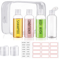 Wowang Travel Bottles For Toiletries 3.4Oz/100Ml 4 Pack Tsa Approved Leak-Proof Travel Size Containers Squeezable Empty Plastic Toiletry Bottles For Shampoo, Conditioner, Body Wash (Clear)