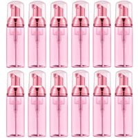 Koibito 2 Oz Foam Pump Bottle, Empty Lash Shampoo Bottles, Travel Foaming Dispenser For Hand Soap,Body Wash(12 Pcs, Rose Red)