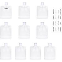 Asevat 1Oz 10Pack Leak Proof Empty Squeeze Pouches,Refillable Travel Pouches For Toiletries Portable,Travel Fluid Makeup Packing Bag For Lotion Shampoo Face Cream Hand Soap