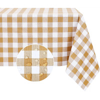 Romanstile Rectangle Vinyl Pvc Tablecloth, 100% Waterproof Buffalo Plaid Plastic Table Cloth, Oil Proof Heavy Duty Wipeable Table Covers For Dining/Camping/Picnic/Outdoor - 54 X 78, Coffee And White