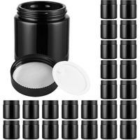 Glass Jars With Lids,Eco-Friendly Cosmetic Containers With Airtight Black Lids & Liners, Multi-Color Options For Cream, Lotion, Body Butter, Diy Skincare Travel Jars (Black, 4Oz)
