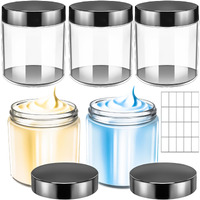 Motbach 5 Pack 8Oz Plastic Jars With Lids, 240Ml Round Clear Cosmetic Containers Makeup Jars,Travel Size Containers Jar For Lotion Cream Eyeshadow Samples Ointment Salve Balm Powder Travel Storage