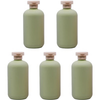 Anrui 300Ml Refillable Shampoo And Conditioner Bottles With Flip Cap, Plastic Avocado Green Travel Bottles Containers For Toiletries Shampoo, Lotion, 5 Pcs