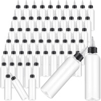 Irenare 50 Pcs 4 Oz Plastic Squeeze Bottles Bulk Boston Dispensing Empty Hair Oil Bottles With 20/410 Twist Top Cap For Essential Oils, Hair Applicator, Liquids, Condiment Dispenser