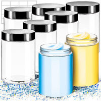 Motbach 6 Pack 10Oz Plastic Jars Round Clear Containers With Lids, 300Ml Empty Small Cosmetic Jars Makeup Containers, 10Ounce Slime Jar Travel Cosmetic Container For Makeup Lotion Cream Travel Storage