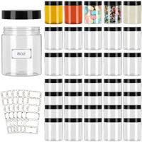 Mcupper 36 Pack Plastic Jars With Lids, Clear 8 Oz Plastic Jars With Lids, 8Oz Jar With Lid, Clear Containers For Cream, Lotion, Scrubs, Cosmetics