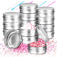 Motbach 12 Pack 1Oz Tin Jars, 30Ml Metal Tin Cans, 1Ounce Aluminum Tin Can Jar Containers With Screw Lid For Lotion Bars, Spices, Salve, Balms, Beard Balm, Toiletries, Creams, Sample, Makeup Cosmetic