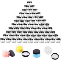 80 Packs 4 Oz Transparent Plastic Jars With Black Lids, Body Butter Containers, Cosmetic Containers Jars For Kitchen Ingredients, Beads, Sequins, Lotion, Cream, Diy Crafts And More By Kuklipjim.